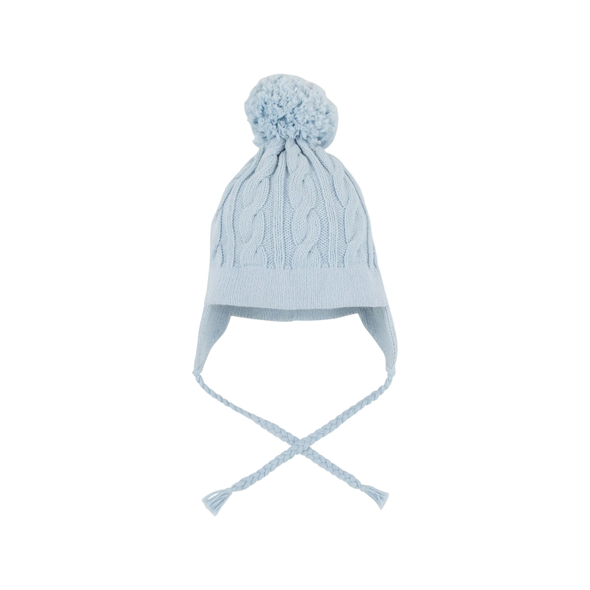 Parrish Pom Pom Hat Cable Knit Buckhead Blue