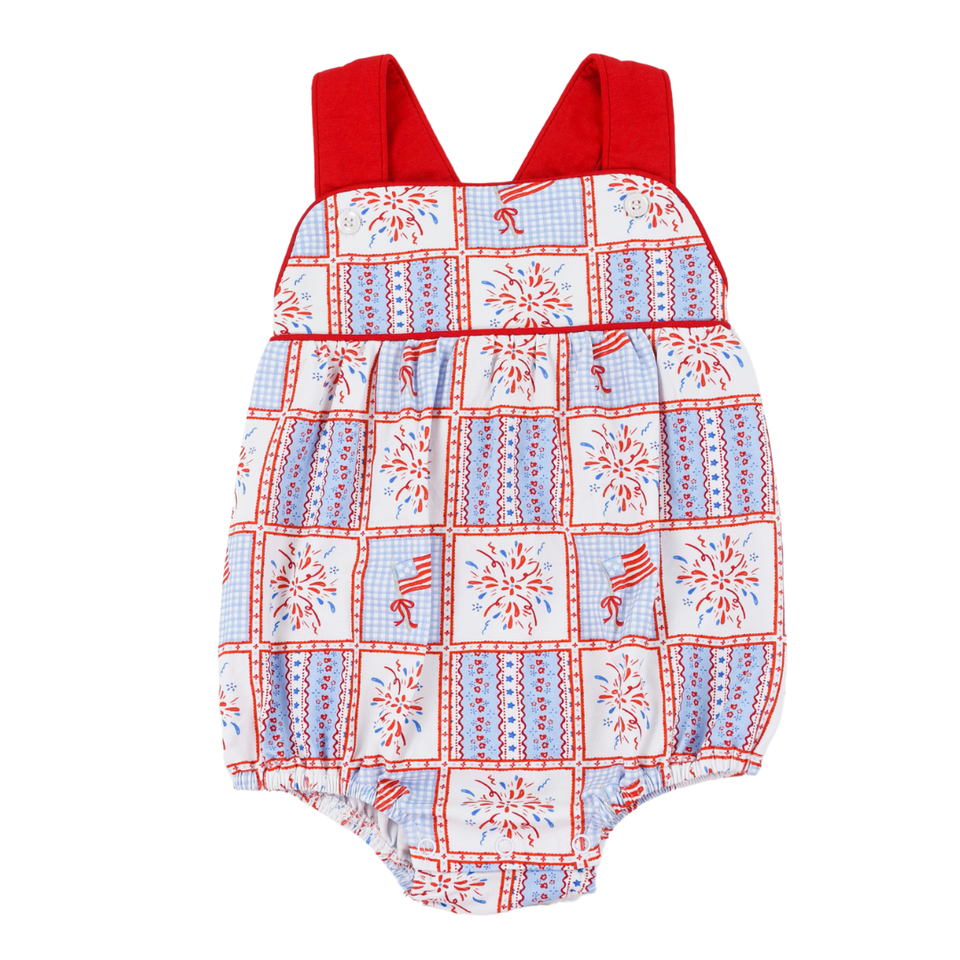 PRE-ORDER Patriotic Patchwork Silas Sunsuit
