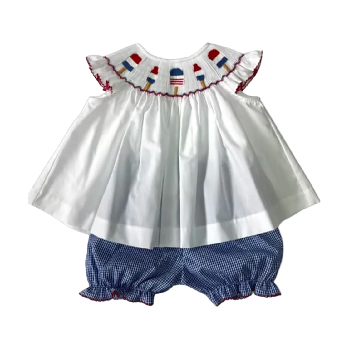 Patriotic Popsicles Smocked Bloomer Set