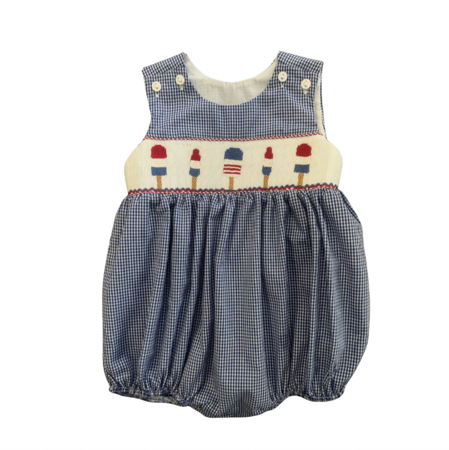 Patriotic Popsicles Smocked Bubble