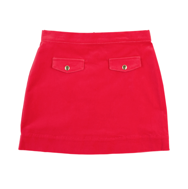 Perrin Pocket Skirt Velveteen Richmond Red