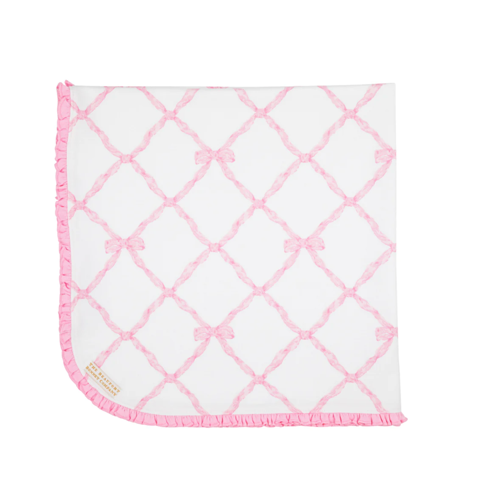 Pier Party Pink Belle Meade Bow Baby Buggy Blanket