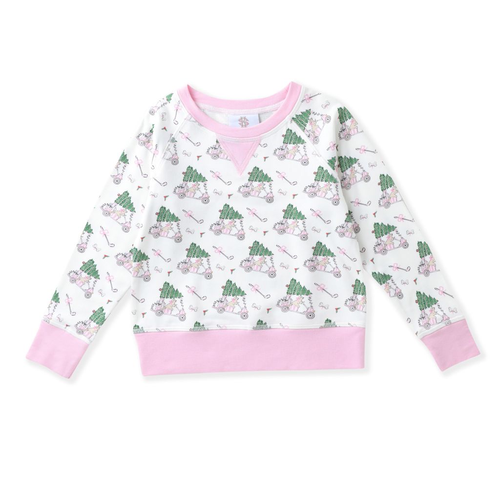 Pink Christmas Golf Cart Pullover
