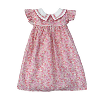 Pink Floral Collar Dress