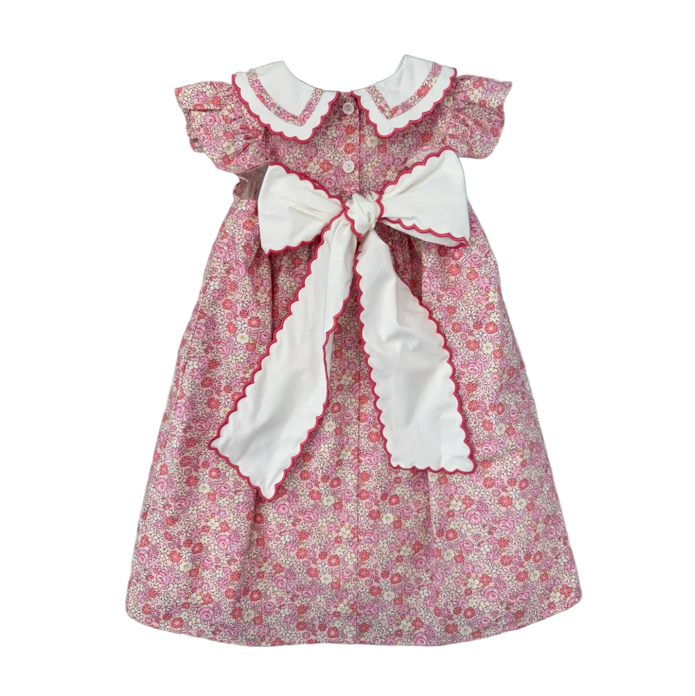Pink Floral Collar Dress