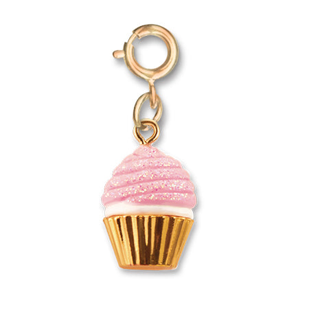 Pink Glitter Cupcake Charm