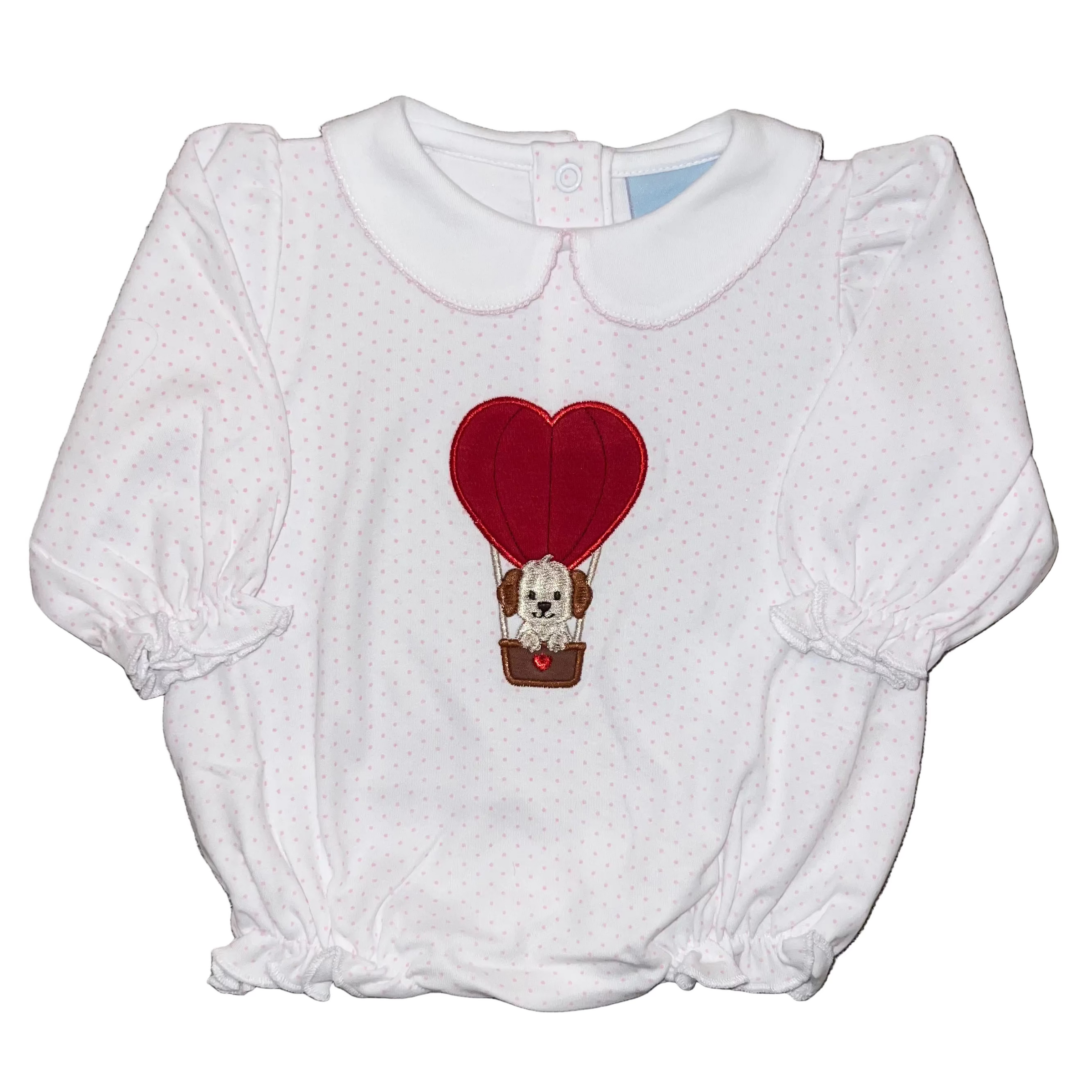 Pink Puppy Heart Air Balloon Bubble