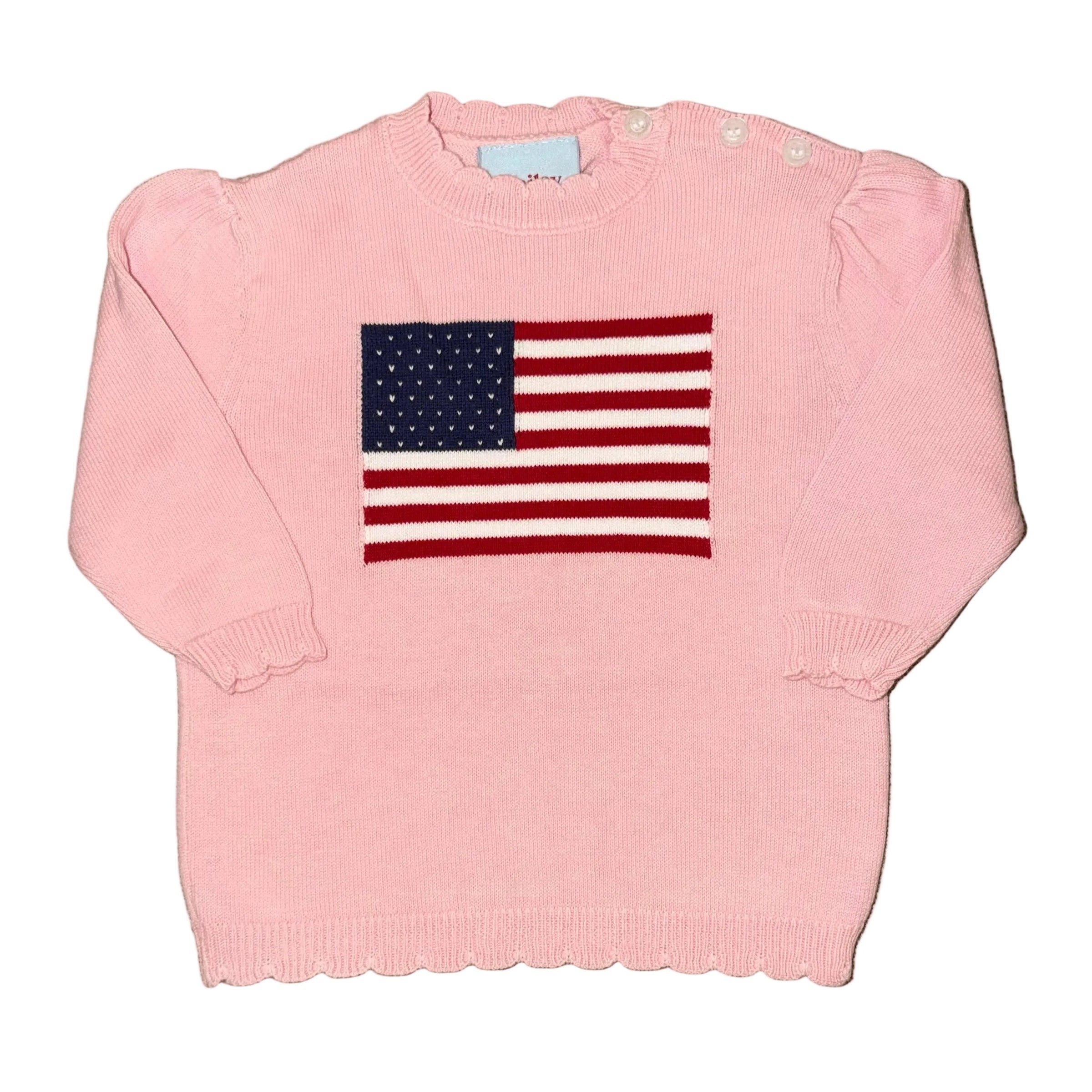 Pink American Flag Sweater
