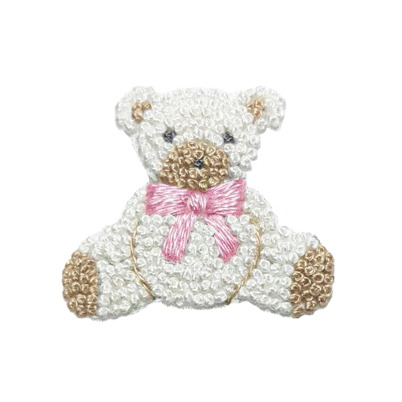 Pink Bow Teddy Bear Bib