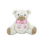 Pink Bow Teddy Bear Bib