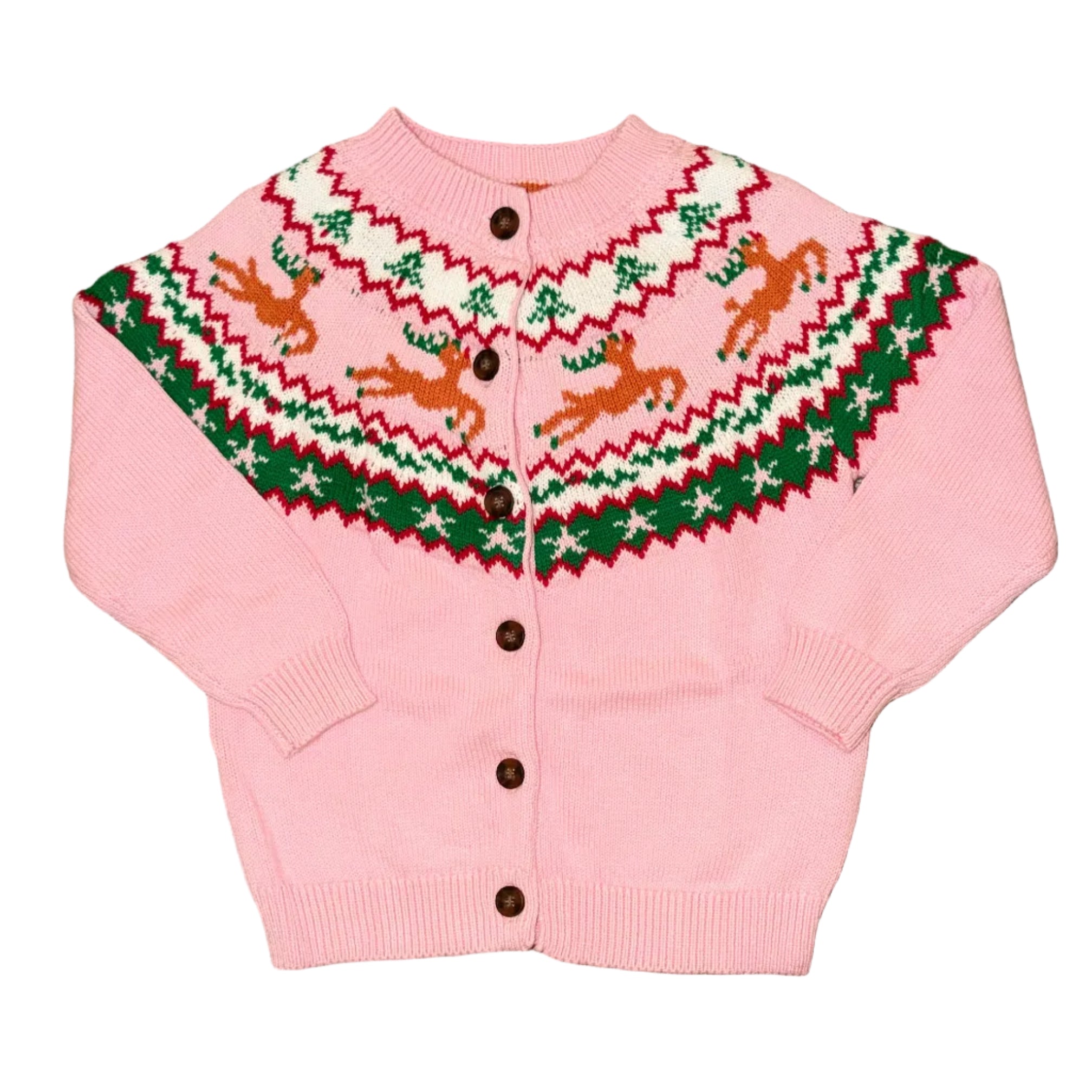 Pink Reindeer Cardigan
