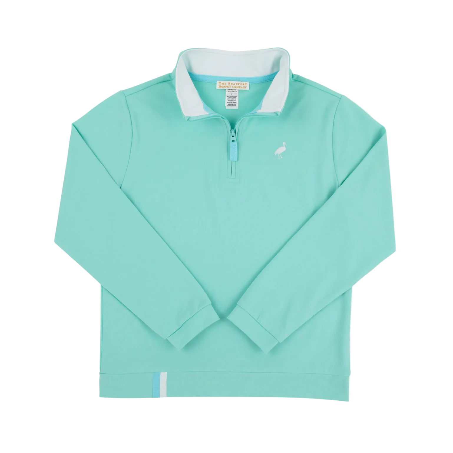 Prepletic Hayword Half Zip Turks Teal Worth Ave White