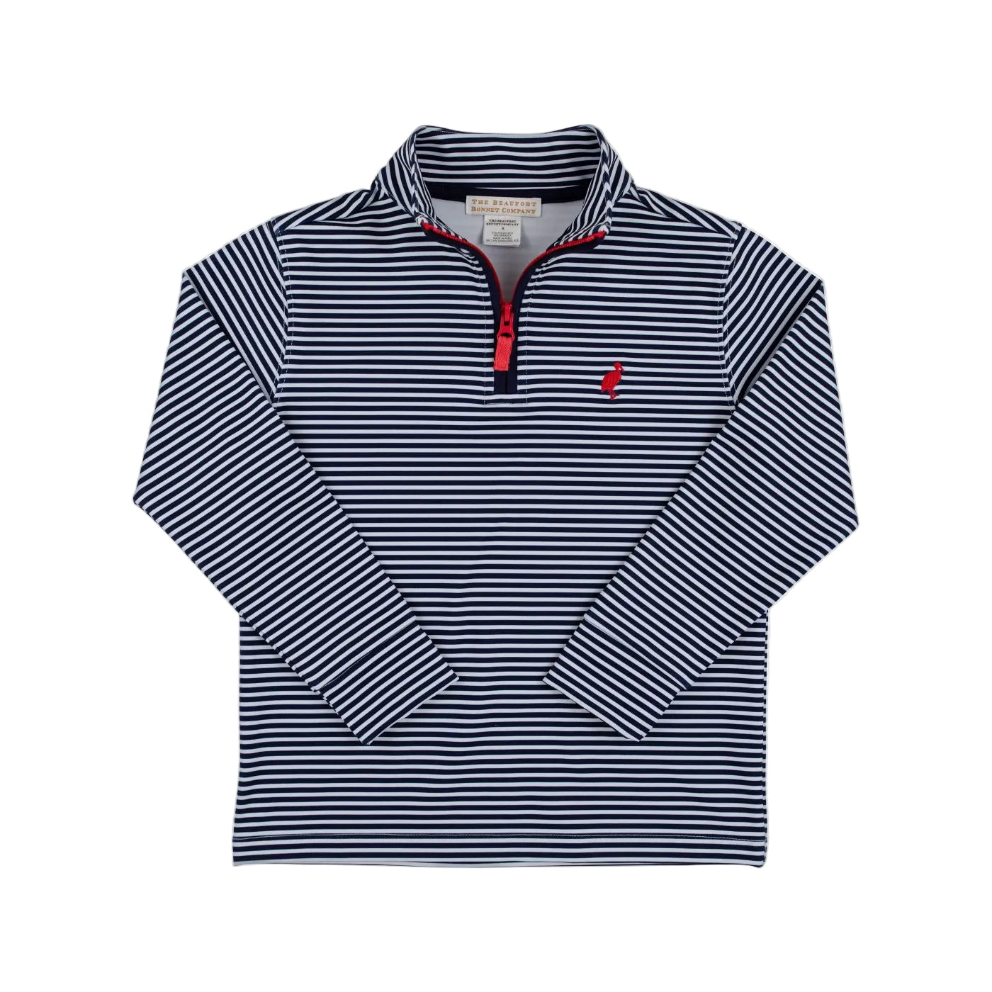 Prepletic™ Hayword Half Zip Nantucket Navy Stripe/Richmond Red