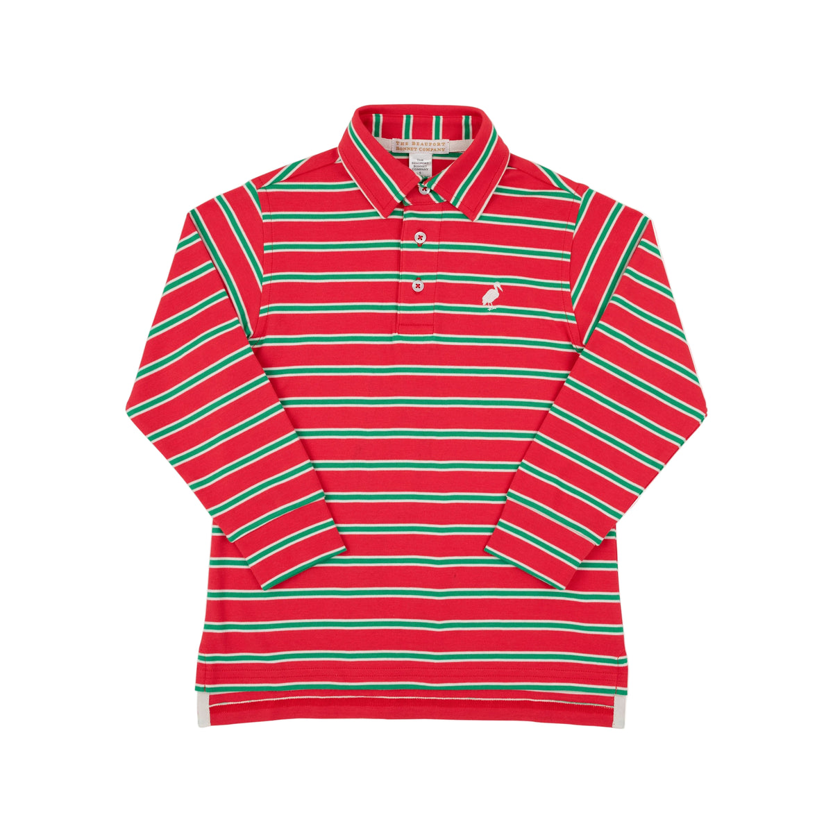 Prim and Proper Polo LS Pima Richmond Red Kiawah Kelly Green