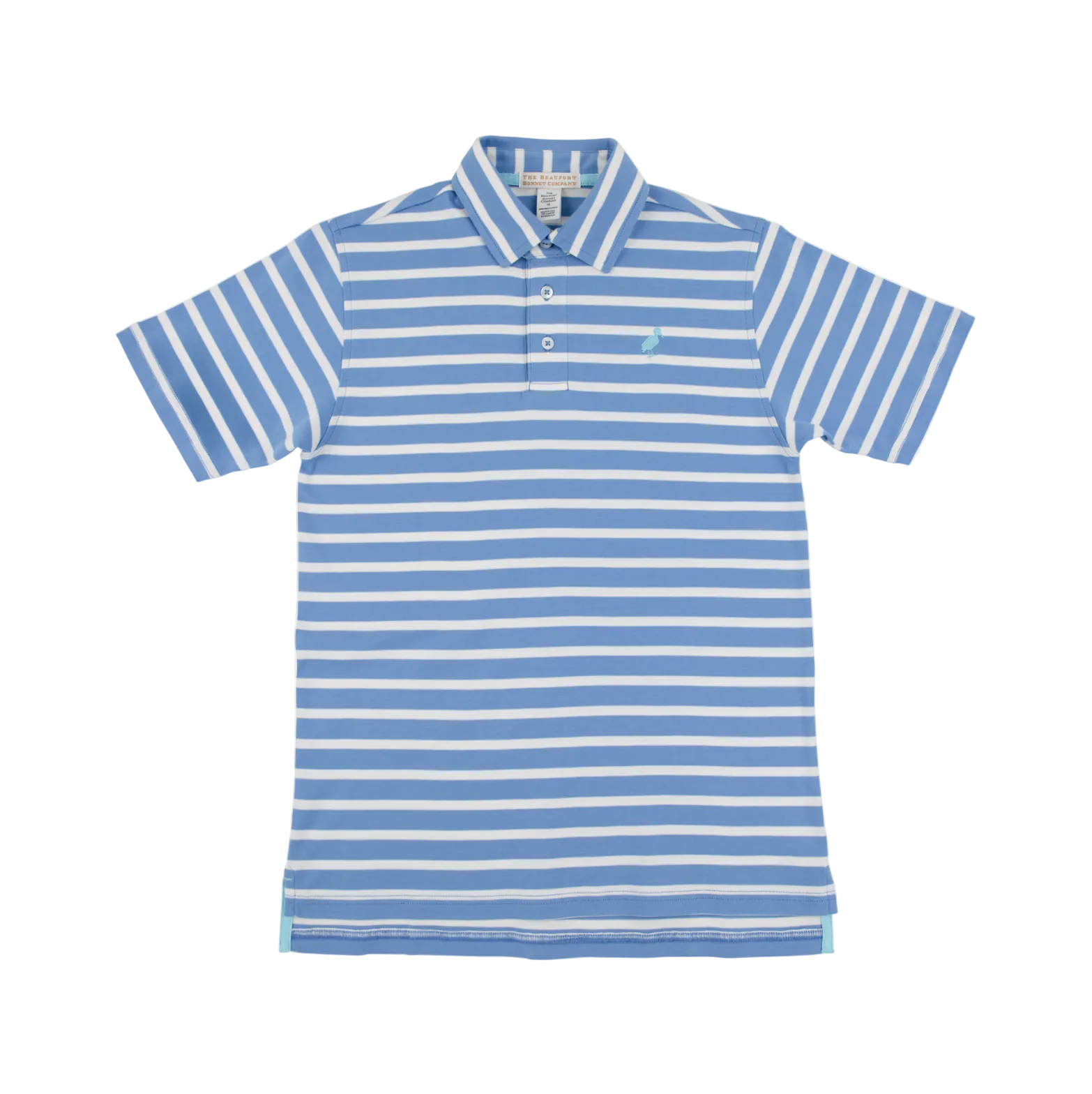 Prim and Proper Polo SS Pima Barbados Blue Stripe Belhaven Blue