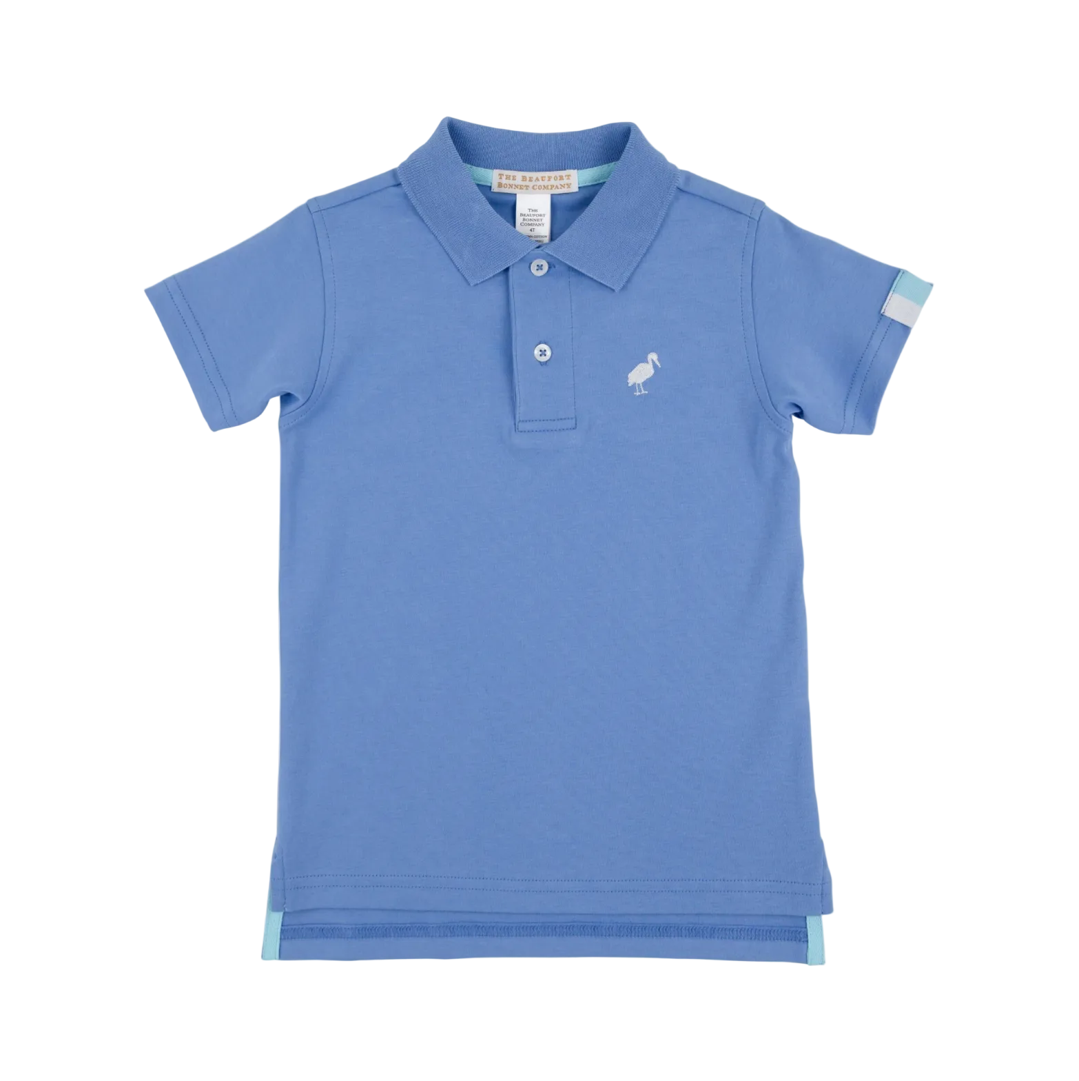 Prim and Proper Polo SS Pima Barbados Blue Worth Ave White