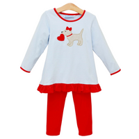 Puppy Love Ruffle Pants Set