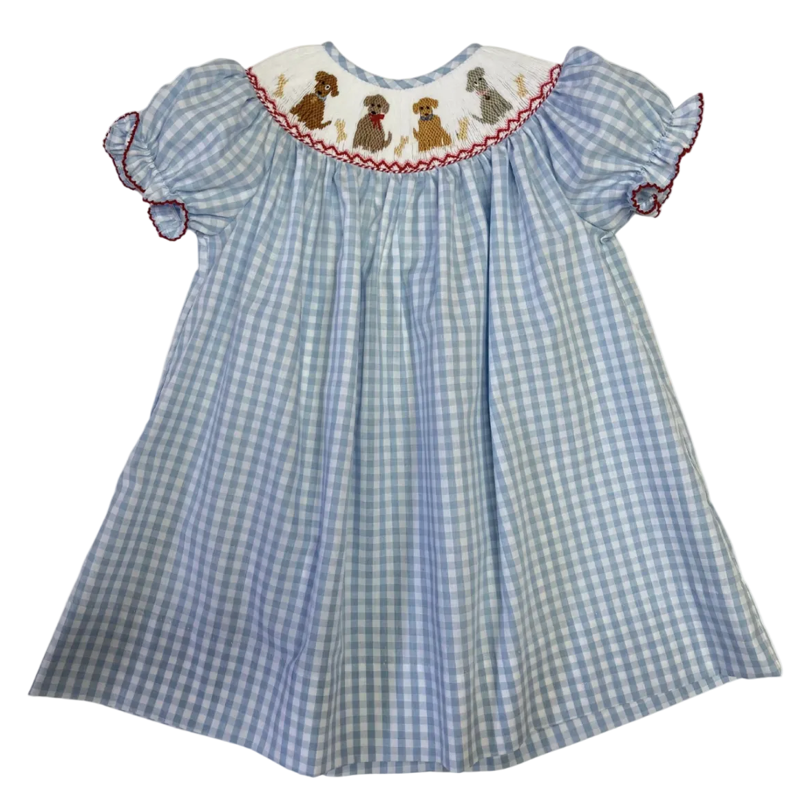 Puppy Smocked Bishop Dress