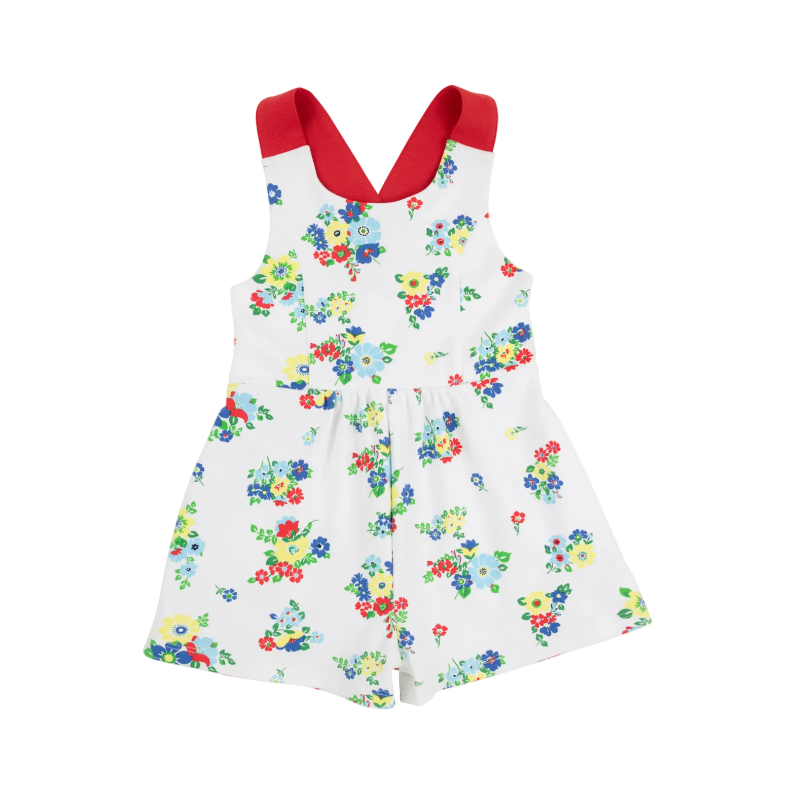 Reagan Romper Pima Biltmore Blooms (Buckhead Blue) Richmond Red