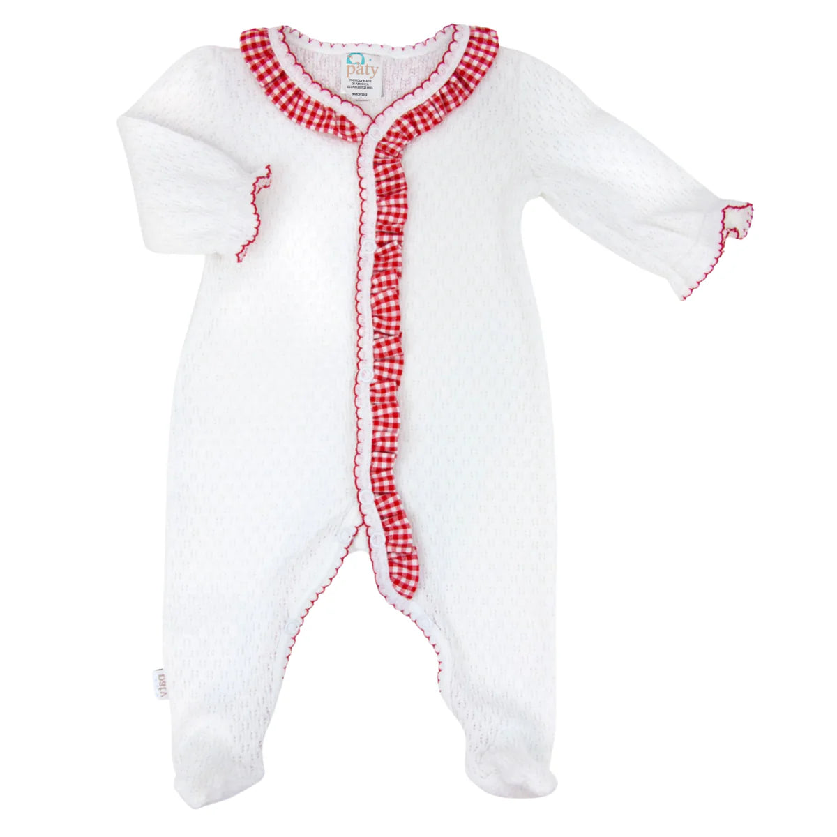 Red Gingham Ruffle Footie