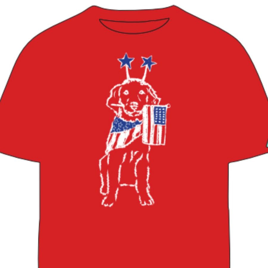 Red Patriotic Dog T-shirt