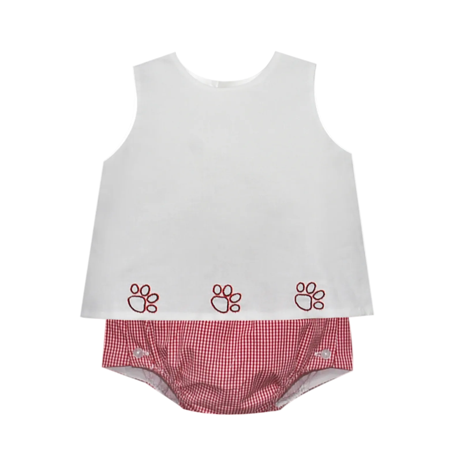 Red/Black Bulldog Paw Diaper Set