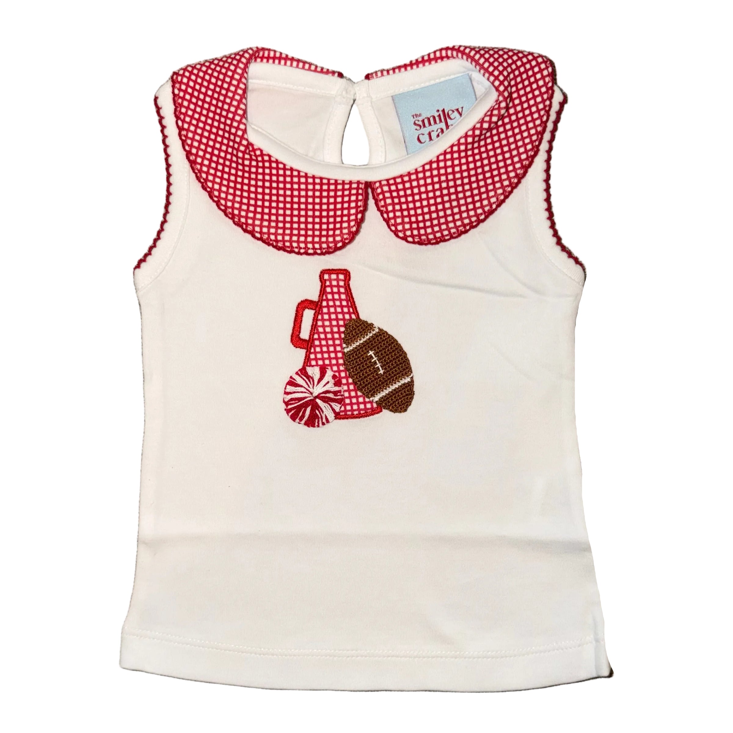 Red Gingham Peter Pan Collar Megaphone Top
