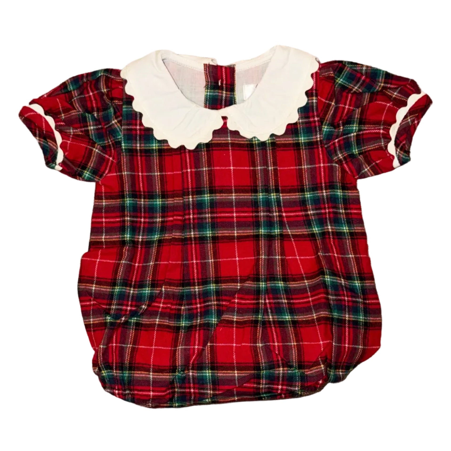 Red Plaid Scallop Bubble