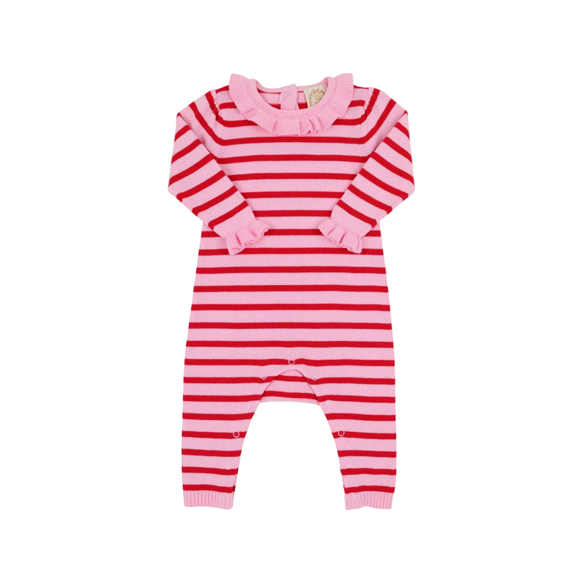 Reece Ruffle Romper Richmond Red and Pier Party Pink