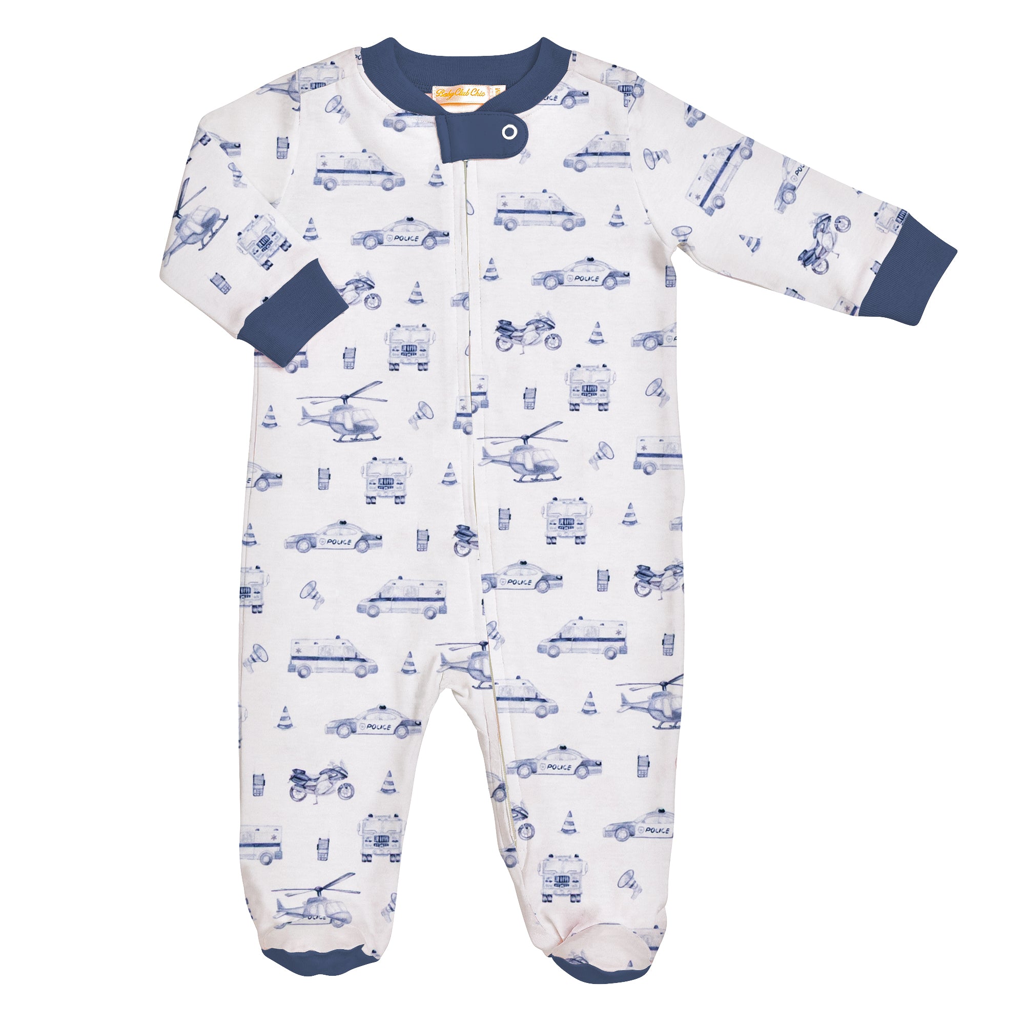 Rescue Riders Printed Pima Zipped Footie