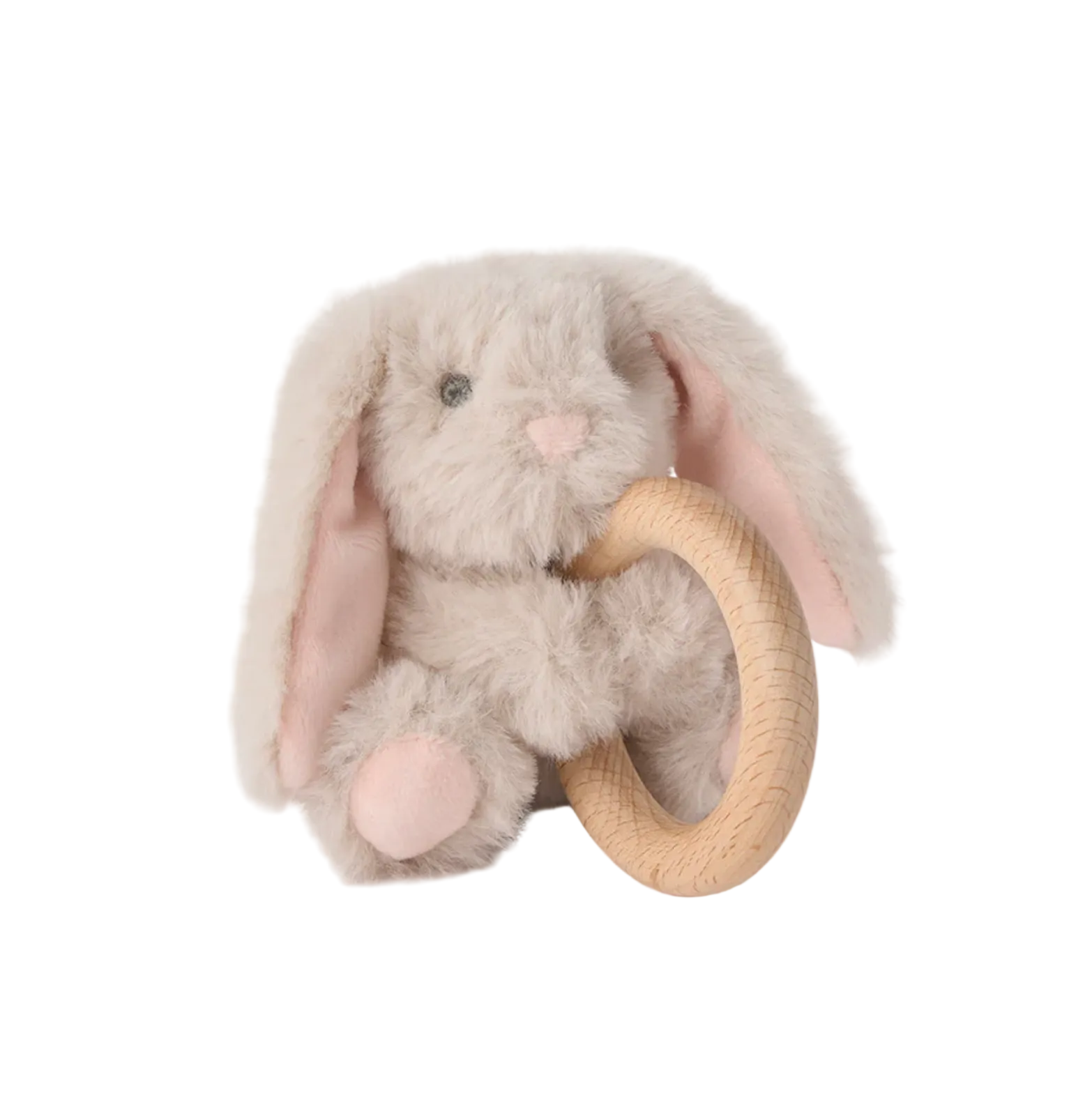Ring Rattle Plush - Taupe Bunny