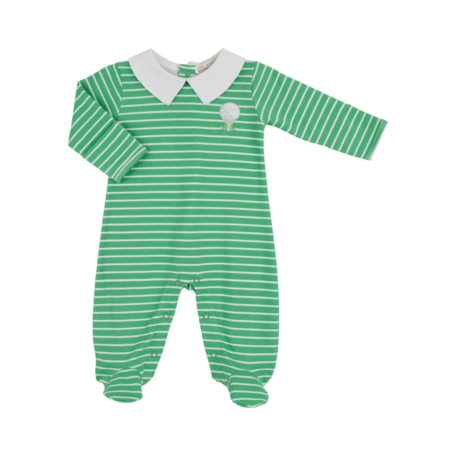 Rock Me Romper Embroidery Gibson Island Green Stripe Worth Ave White Golf