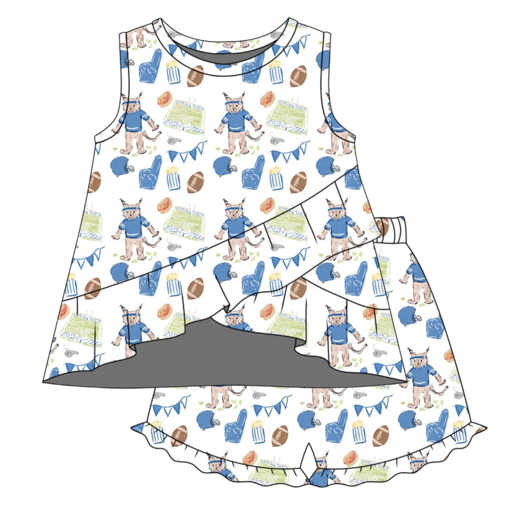 PRE-ORDER Rosie Ruffle Back Top with Susie Shorts- Game Day Wildcats