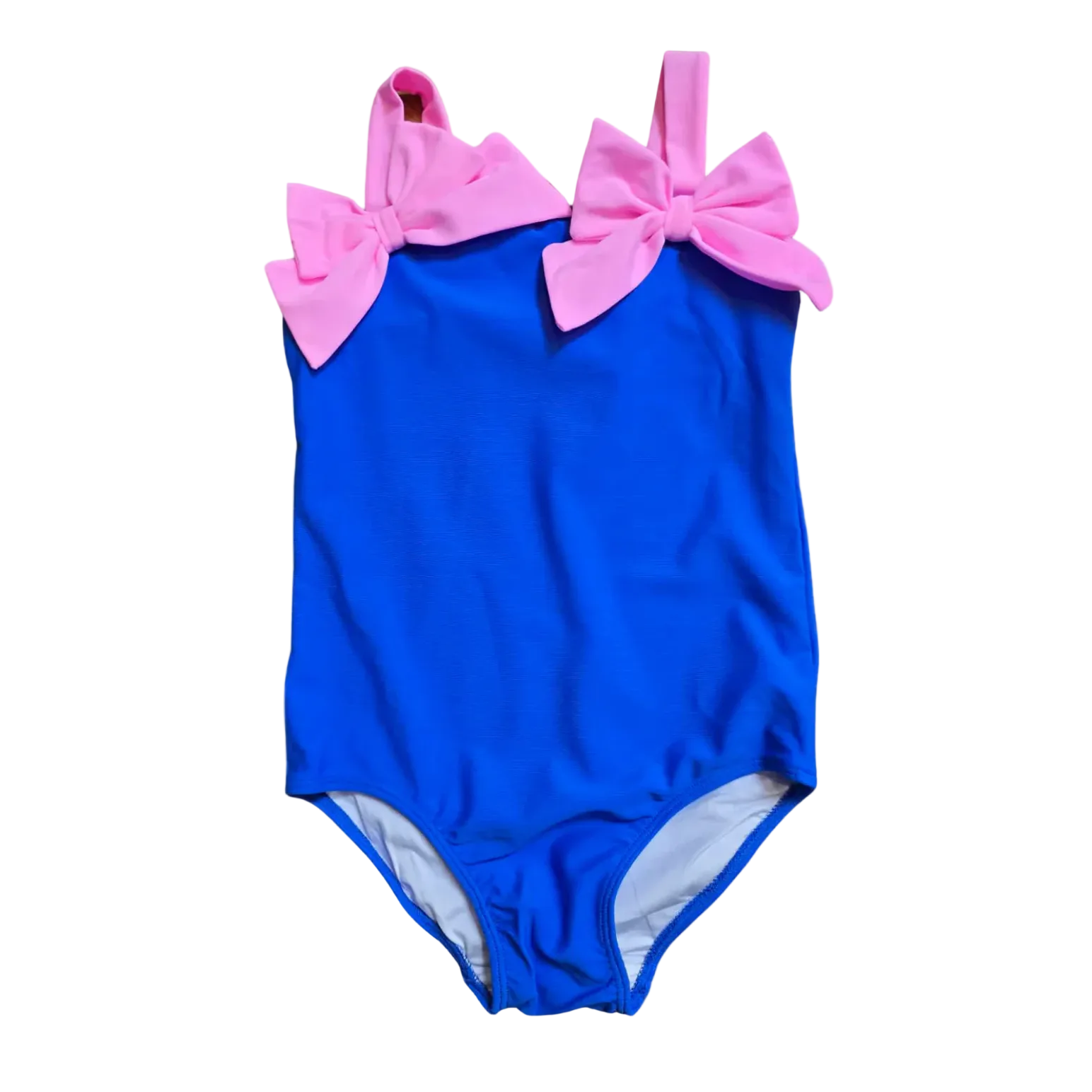 Royal Blue with Neon Pink Bow Swimsuit