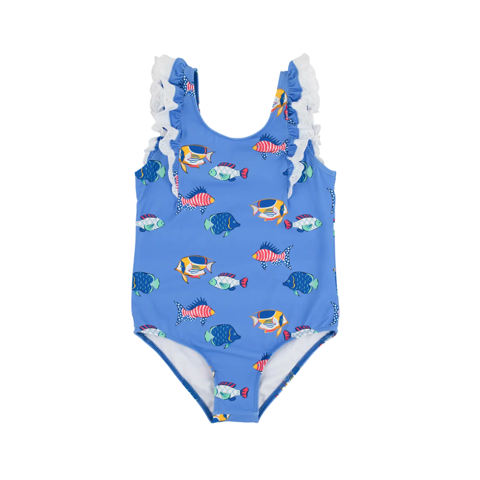 Ruehling Ruffle Bathing Suit Here Fishy Fishy Worth Ave White