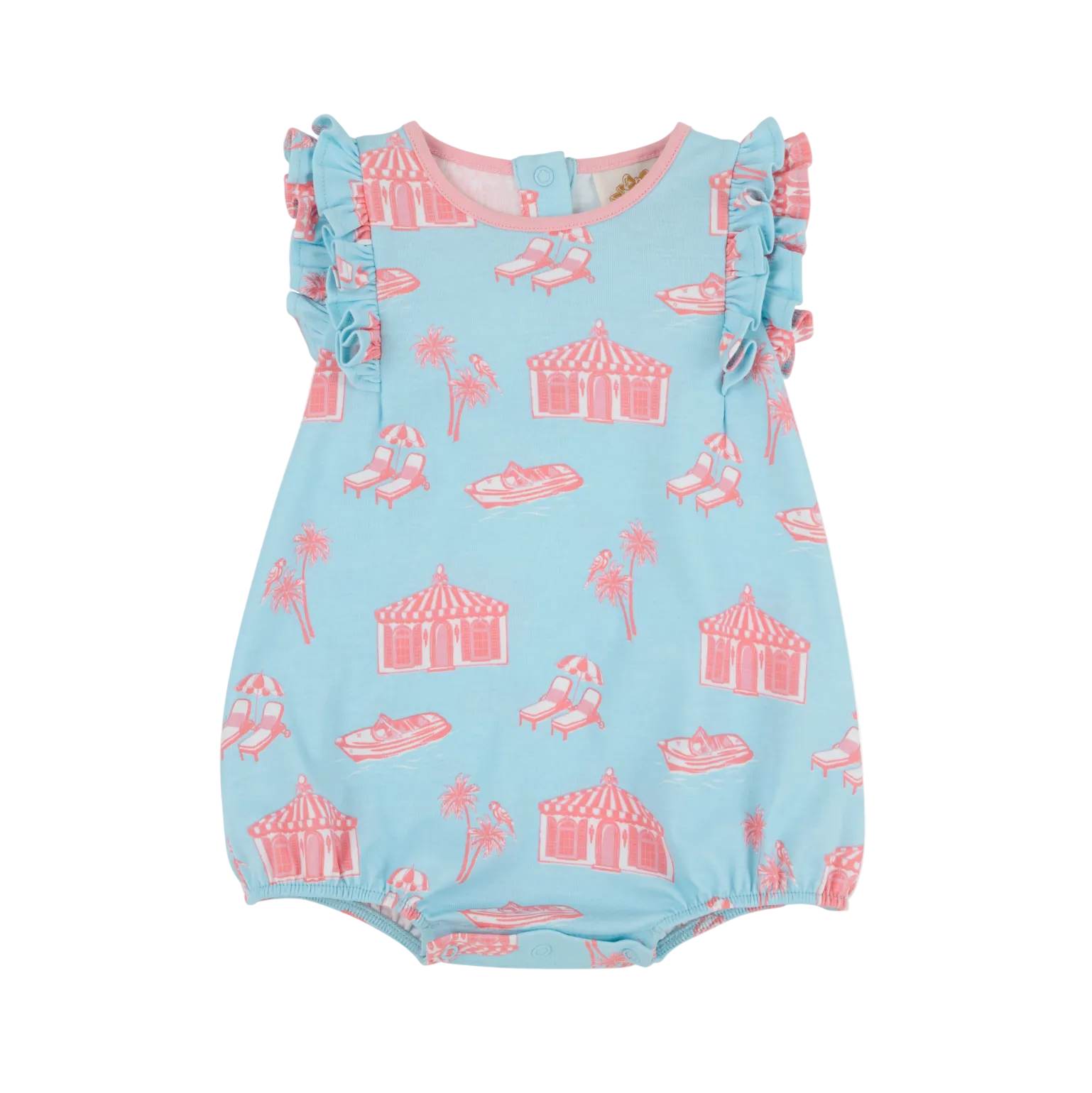 Ruehling Ruffle Bubble Pima Parrot Cay Canopy Sandpearl Pink