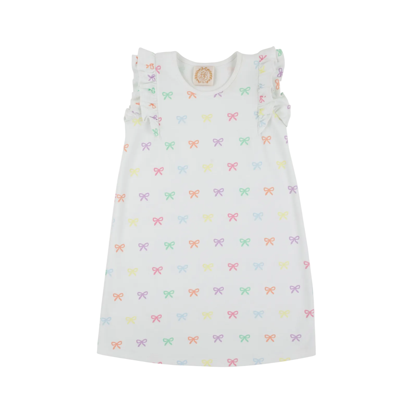 Ruehling Ruffle Dress Bitty Bows (Worth Ave White)