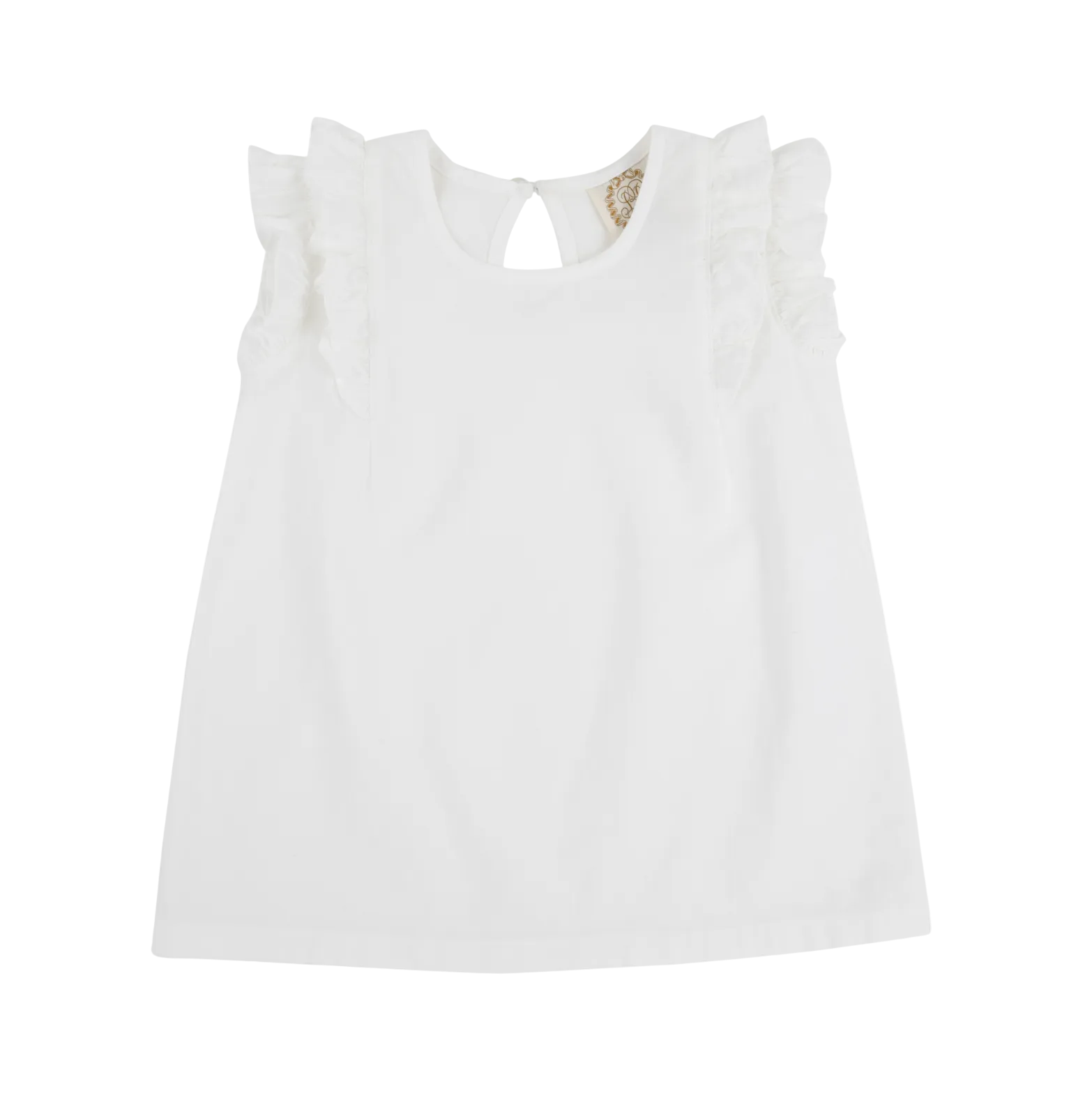 Ruehling Ruffle Top Linen Worth Ave White