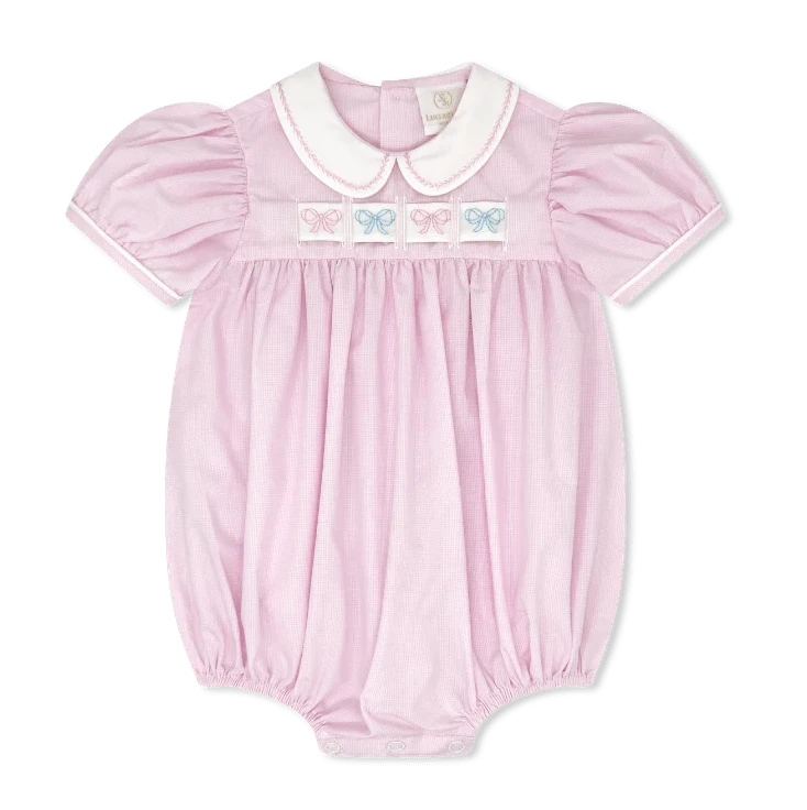 Ruth Ribbon Bubble-Baby Pink Minigingham
