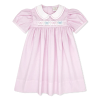 Ruth Ribbon Dress- Baby Pink Minigingham
