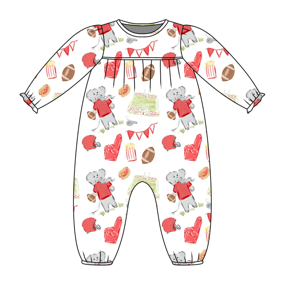PRE-ORDER Ruthie Romper- Game Day Elephant
