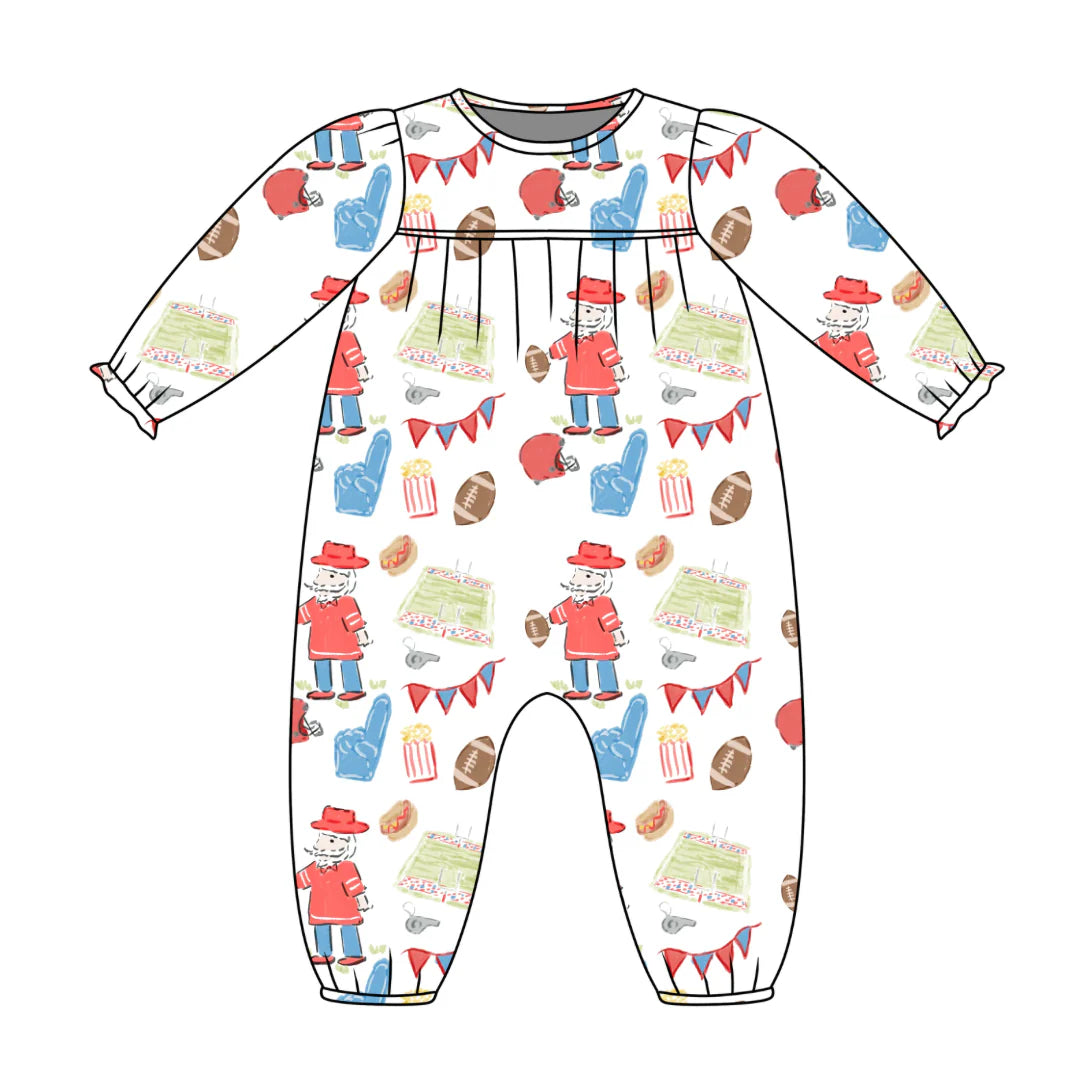 PRE-ORDER James Romper- Game Day Red and Blue