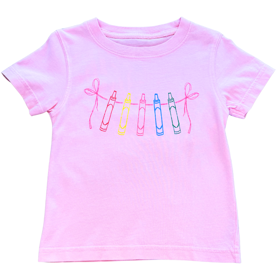 Pink Crayons with Bows T-Shirt