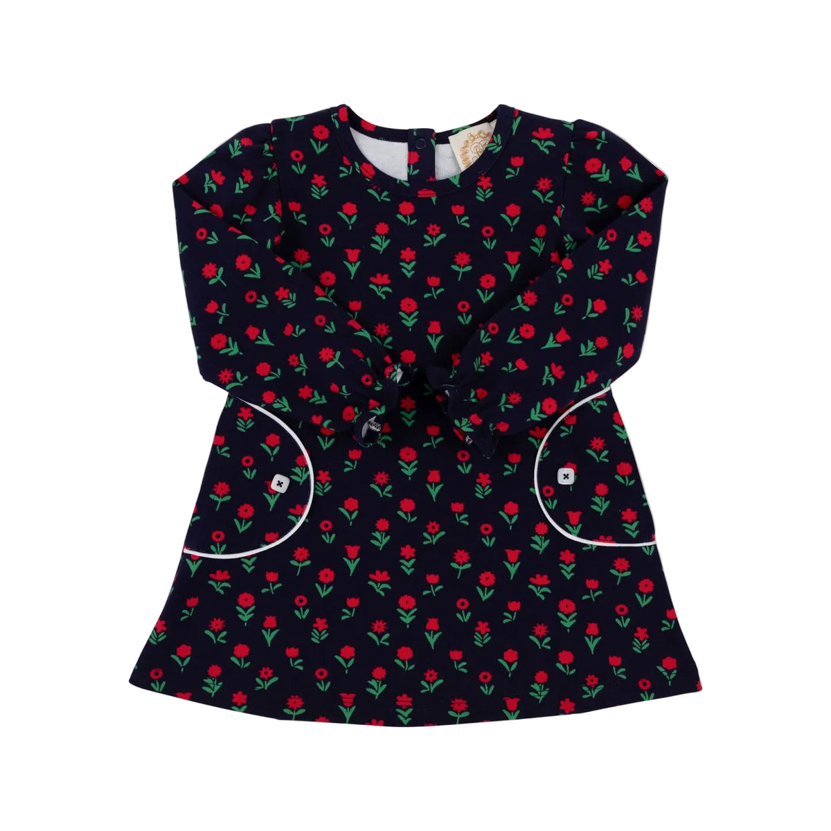 Sadie Sweatshirt Dress Prescott Farm Flowers/Worth Ave White