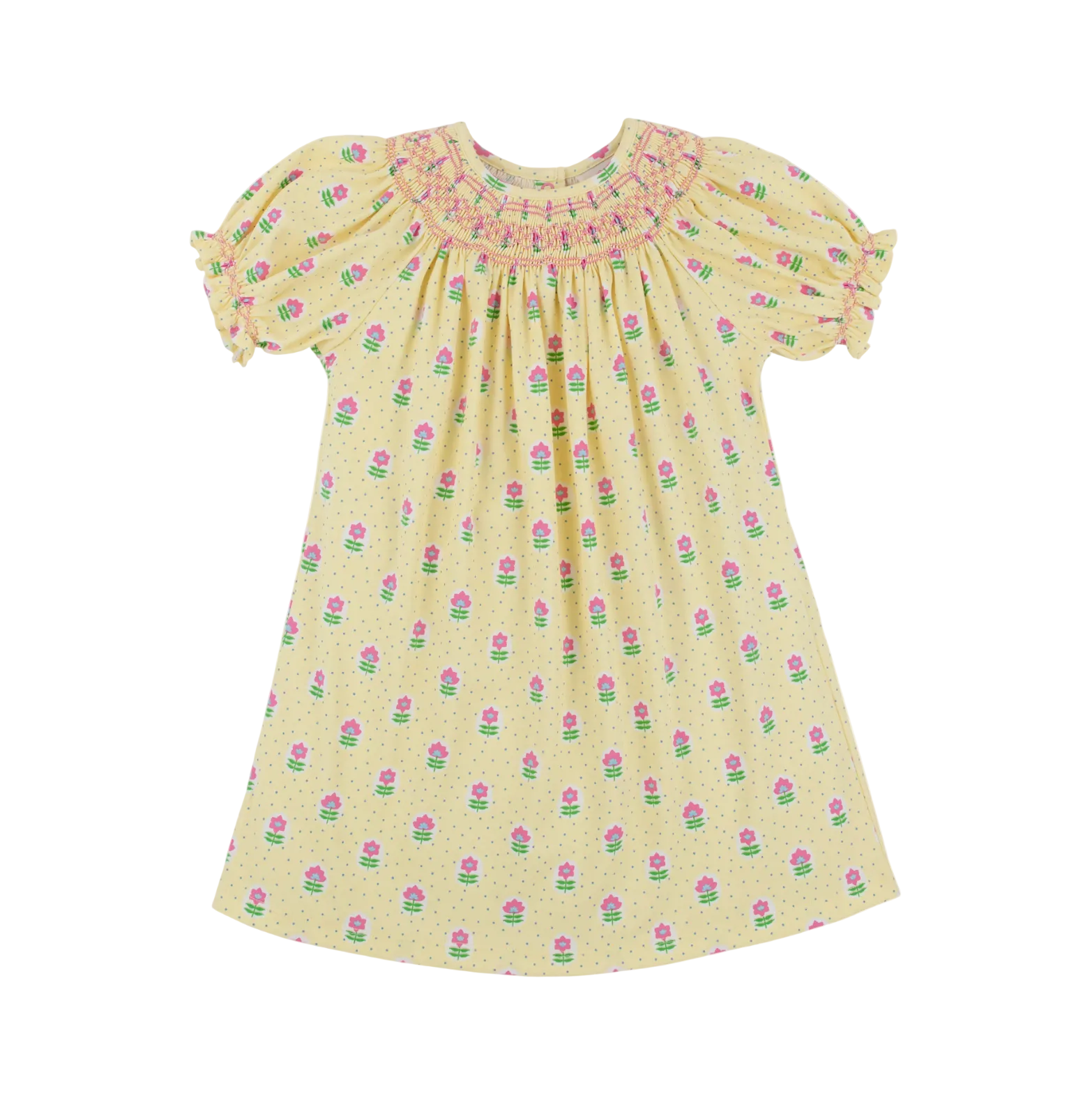 Sandy Smocked Dress Pima Fairway Floral Winter Park Pink