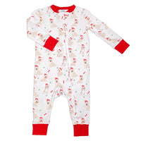Santa Paws Footless Zipper Pajama