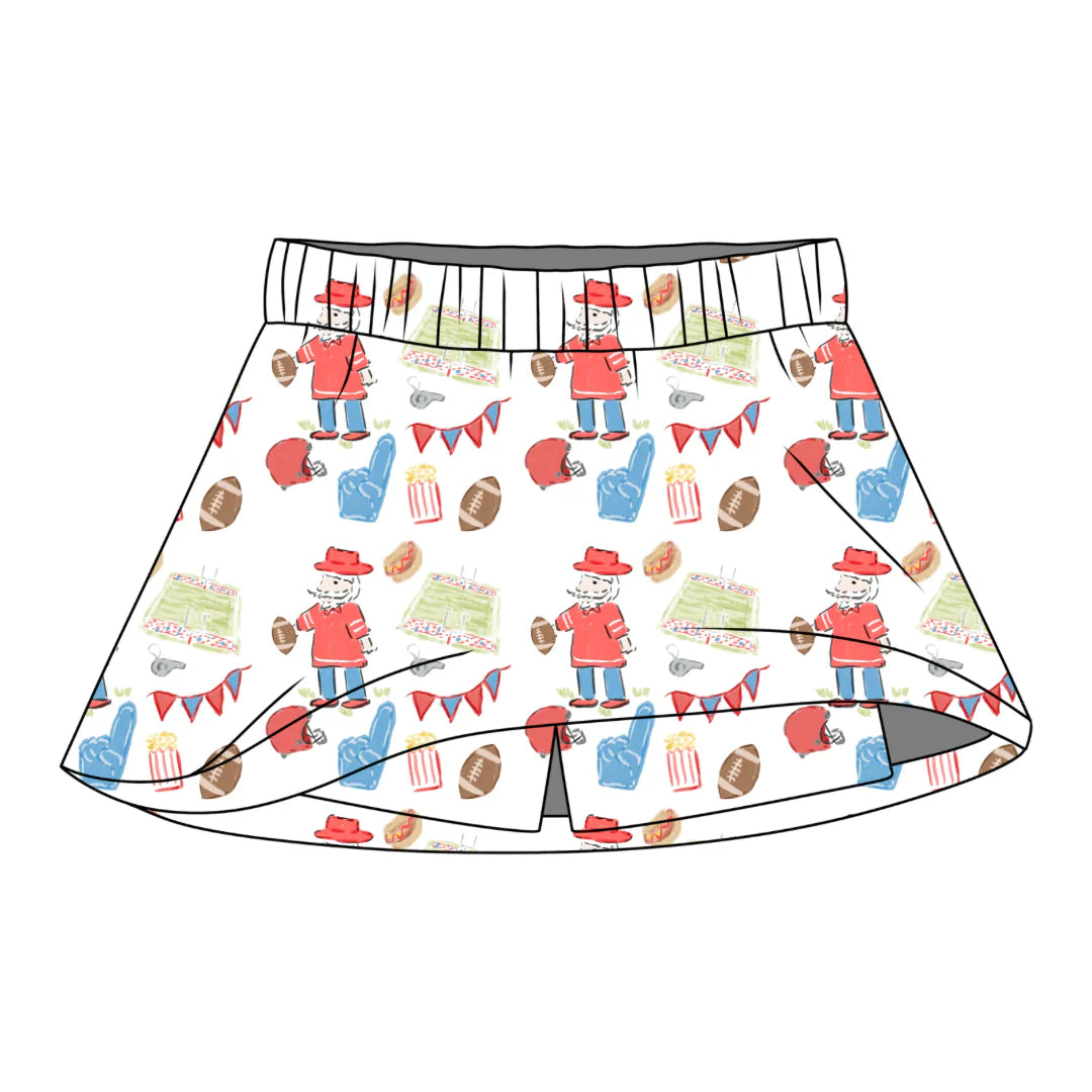 PRE-ORDER Sara Catherine Skort- Game Day Red and Blue