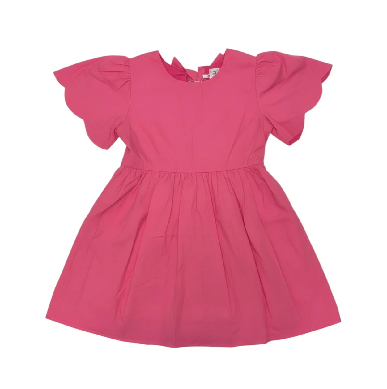 Scallop Sleeve Pink Dress