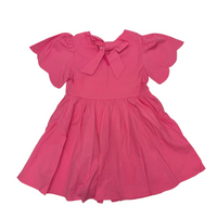 Scallop Sleeve Pink Dress