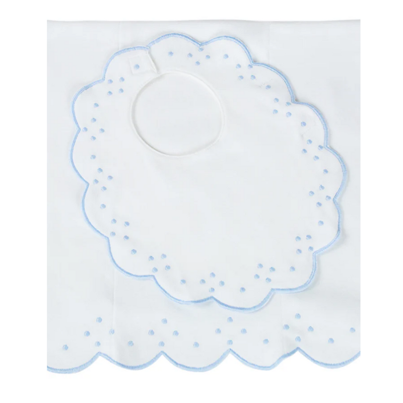 Scallop Dot Bib and Burp Set